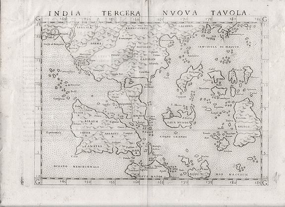 RUSCELLI, G., India Tercera Nuova Tavola., antique map, old maps