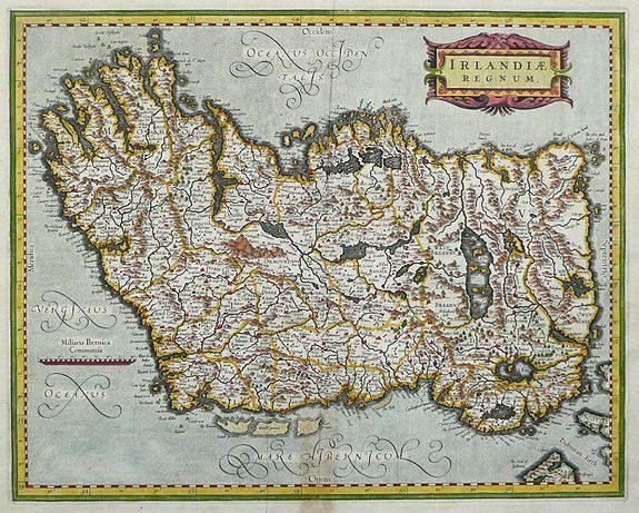 MERCATOR, G. / HONDIUS, J., Irlandiae Regnum., antique map, old maps