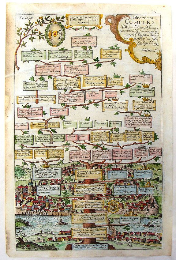 ALBIZZI, A., Blesenses Comites., antique map, old maps