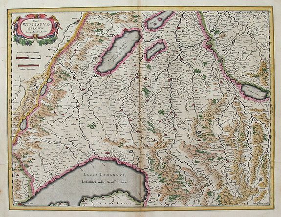 BLAEU, Willem Jansz., Das Wiflispurgergow Gerardo Mecatore Auctore Guiljel Blaeu excudit., antique map, old maps