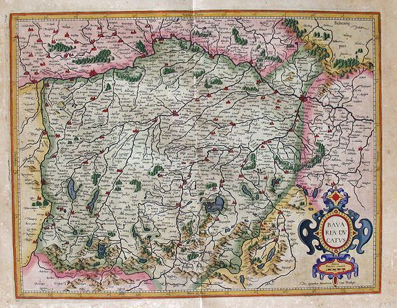 MERCATOR, Gerard, Bavaria Ducatus. Per Gerardum Mercatorem., antique map, old maps
