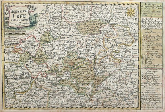SCHREIBER, Johann George, Der Fraenckishe Creis., antique map, old maps