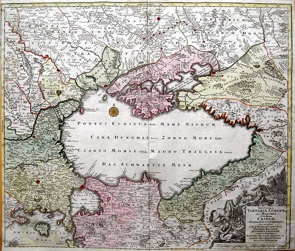 SEUTTER, M., Nova et Accurata Tartariae Europae seu Minoris et in specie Crimeae Deliniato Geographica..., antique map, old maps