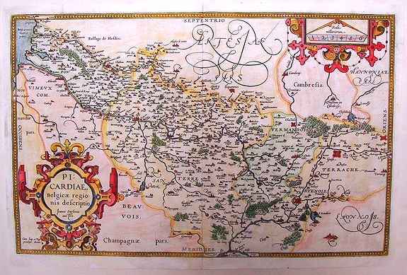 ORTELIUS, A., Picardiae Belgicae Regio Nis Descriptio, antique map, old maps