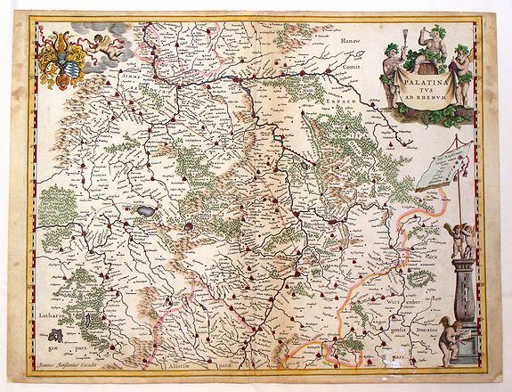 JANSSONIUS, J., Palatina tus ad Rhenum, antique map, old maps