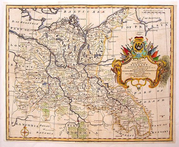 BOWEN, E., Four Regional Maps of Germany., antique map, old maps
