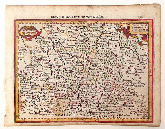 MERCATOR,G. / HONDIUS, J., Saxoniae Superioris, Lusatiae Misniaeque Des, antique map, old maps
