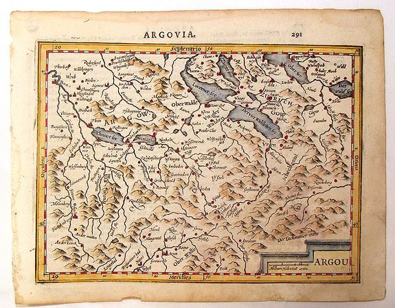 MERCATOR,G. / HONDIUS, J., Argou (Argovia), antique map, old maps