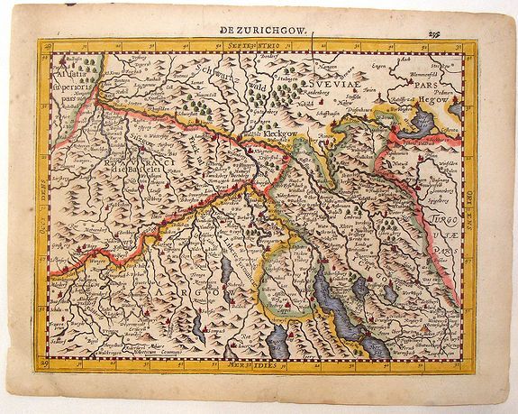 MERCATOR,G. / HONDIUS, J., De Zurichgow., antique map, old maps