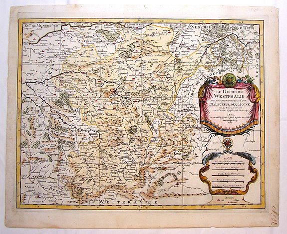 SANSON, N. / JAILLOT, H., Le Duche de Westphalie., antique map, old maps