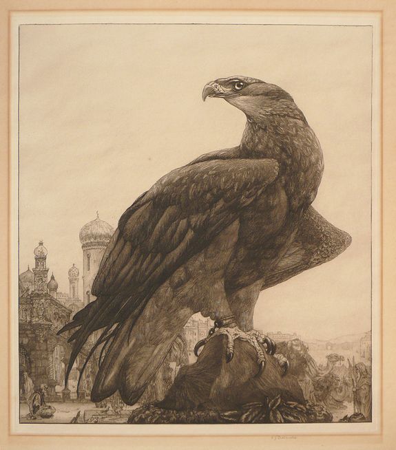 Edward Julius Detmold, The Captive., antique map, old maps