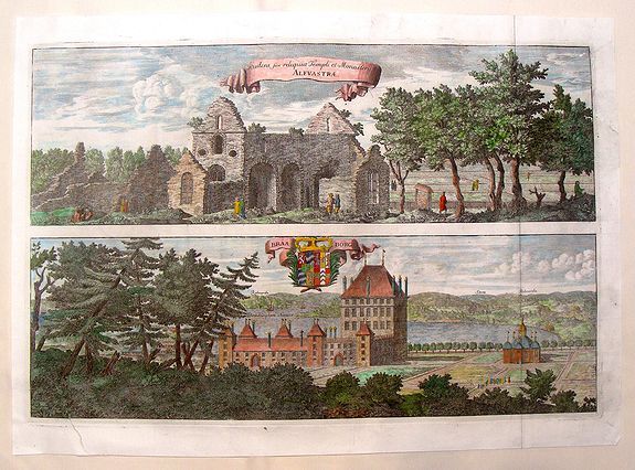 DAHLBERGH, E., Rudera Sive Reliquia Templi et Monesteri Alfvastrae / Braaborg., antique map, old maps