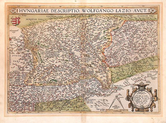 ORTELIUS, A., Hungariae descriptio., antique map, old maps