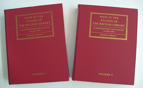 SHIRLEY, Rodney., Maps in the Atlases of the British Library: A Descriptive Catalogue c. AD 850-1800. Vol I & II with CD index. , antique map, old maps