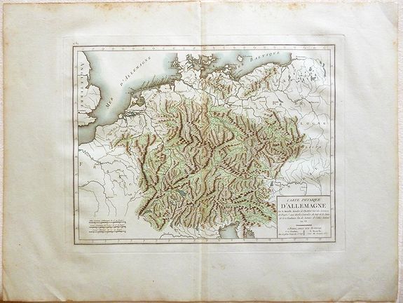 Mentelle (E.) et Chanlaire (P. G.) , Carte Physique d'Allemagne., antique map, old maps