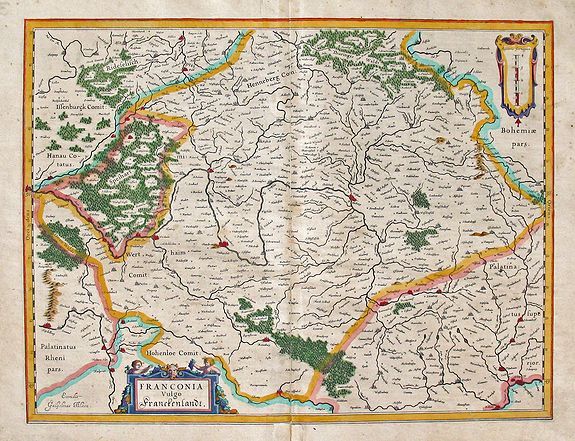 BLAEU, Willem Jansz., Franconia Vulgo Franckenlandt., antique map, old maps