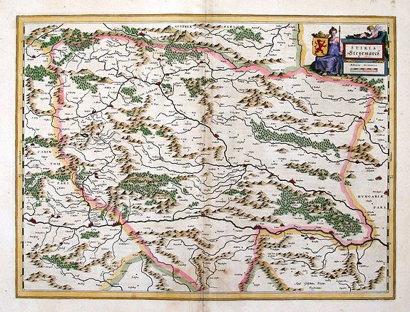 BLAEU, Willem Jansz., STIRIA Steymarck. . ., antique map, old maps