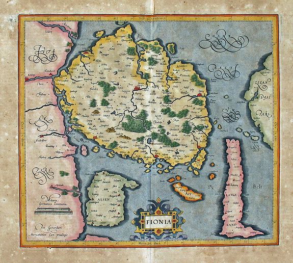 MERCATOR, G., FIONIA Per Geradum Mercatorem., antique map, old maps