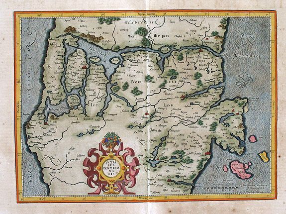 MERCATOR, G., IVTIA SEPTENTRIONALIS Per Gerardum Mercatorem., antique map, old maps