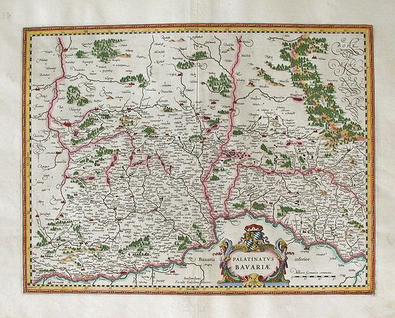 BLAEU, Willem Jansz., PALATINATUS BAVARIA., antique map, old maps