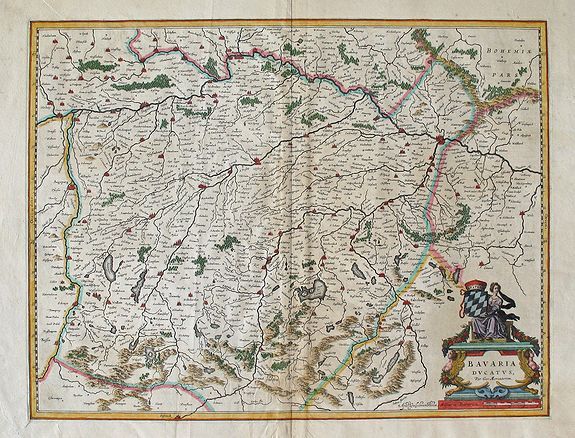 BLAEU, Willem Jansz., BAVARIA DUCATUS., antique map, old maps