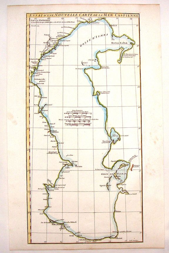 D'ANVILLE, J., Essai D'Une Nouvelle Carte de la Mer Caspienne., antique map, old maps