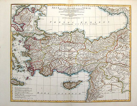 D'ANVILLE, J., Asiae Quae Vulgo Minor Dicatur et Siriae., antique map, old maps