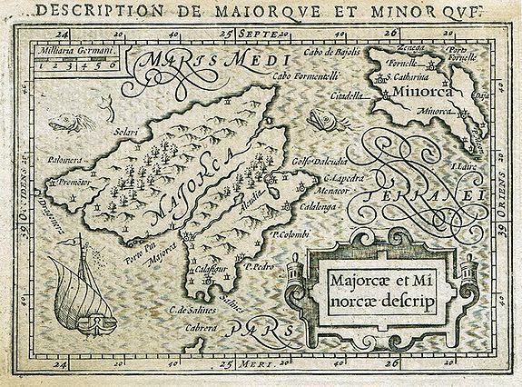 HONDIUS, J., Majorcae et Minorcae descrip., antique map, old maps
