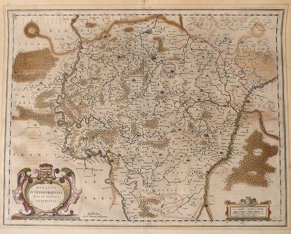 Heirs of Jansson , Ducatus Lutzenburgensis Nova et accurata Descriptio., antique map, old maps