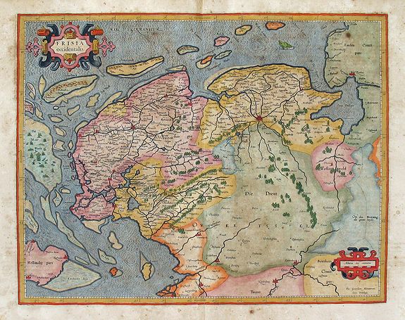MERCATOR, G., Frisia occidentalis Gerardum Mercatorem cum privilegio. , antique map, old maps