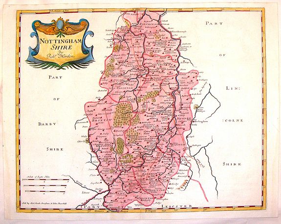 MORDEN, R., Nottinghamshire., antique map, old maps
