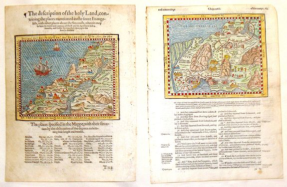 BARKER, R., The Description of the Holy Land., antique map, old maps