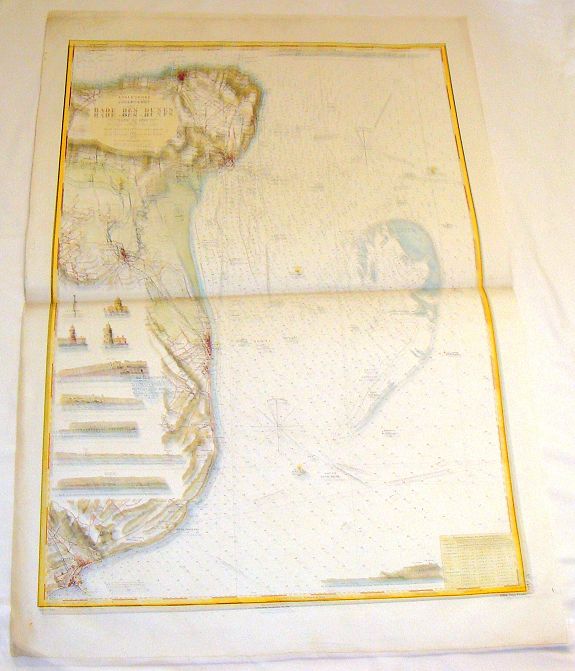 DEPÔT DE MARINE, Angleterre Cote S.E., Rade des Dunes., antique map, old maps