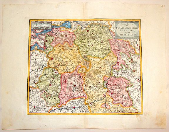 ALBRIZZI, G., Nuova Carta del Ducato di Brabante, Limburgo e della Gheldria Superiore., antique map, old maps