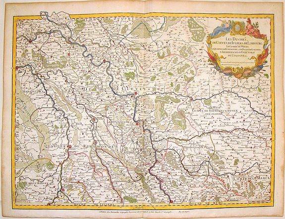 JAILLOT, H., Les Duches de Cleves de Juliers, de Limbourg., antique map, old maps