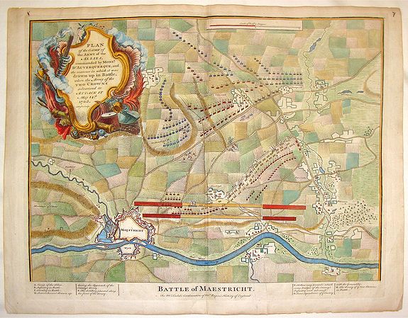 TINDAL / RAPIN, Battle of Maestricht, Plan of the Camp of the Allies., antique map, old maps