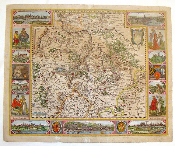 VISSCHER, N., Palatinatus Rheni Nova et Accurata Descriptio., antique map, old maps