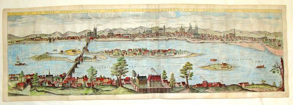 BOISSEAU, J., Profil de la Ville Archiepiscopal de Tours Appellee Vulgairement le Jardin de la France, 1643., antique map, old maps
