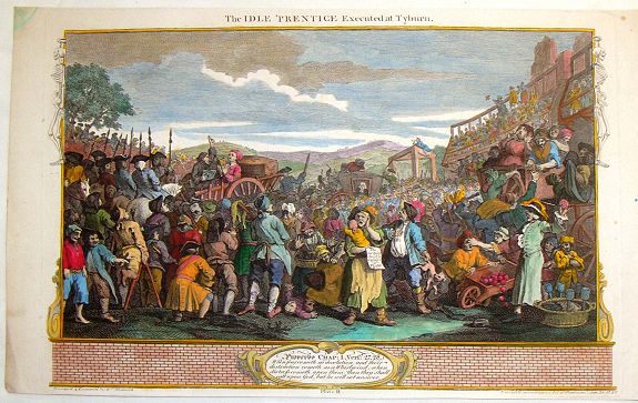 HOGARTH, W., The Idle Apprentice Executed at Tyburn., antique map, old maps