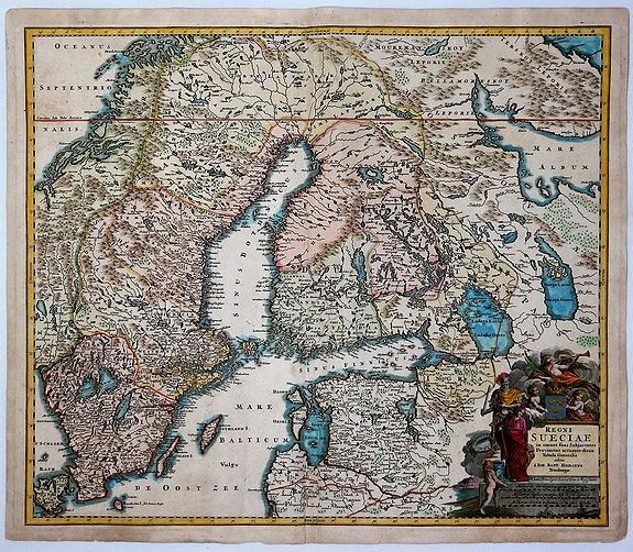 HOMANN, J., Regni Sueciae in Omnes Suas Subjacentes., antique map, old maps