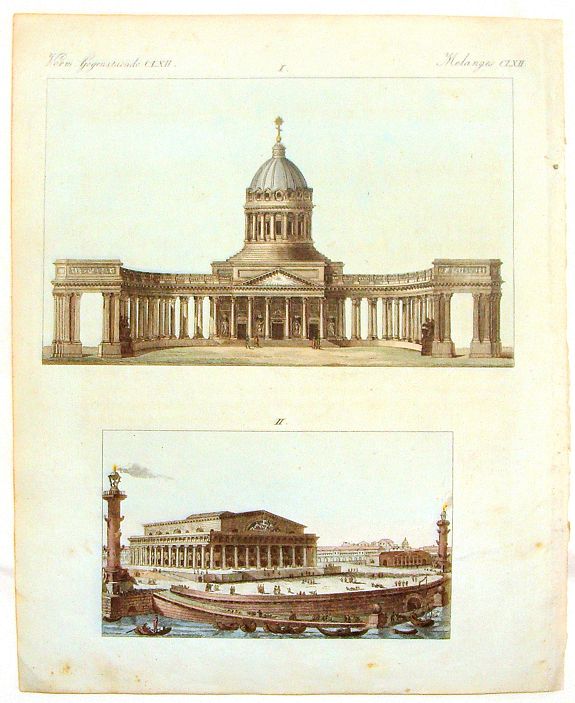 BERTUCH, F., Merkwurdige Gebaude in St. Petersburg, antique map, old maps