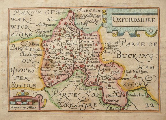 VAN DEN KEERE, P., Oxfordshire., antique map, old maps