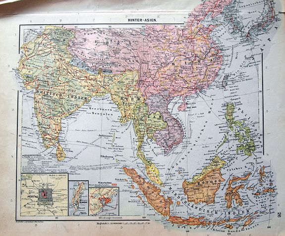 VARIOUS MAKERS, Lot of 4 maps of South East Asia & Indonesia., antique map, old maps