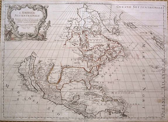 ROSSI, G., L'America Settentrionale., antique map, old maps
