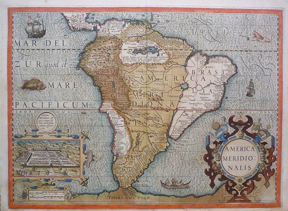 MERCATOR, G. / HONDIUS, J., America Meridionalis., antique map, old maps