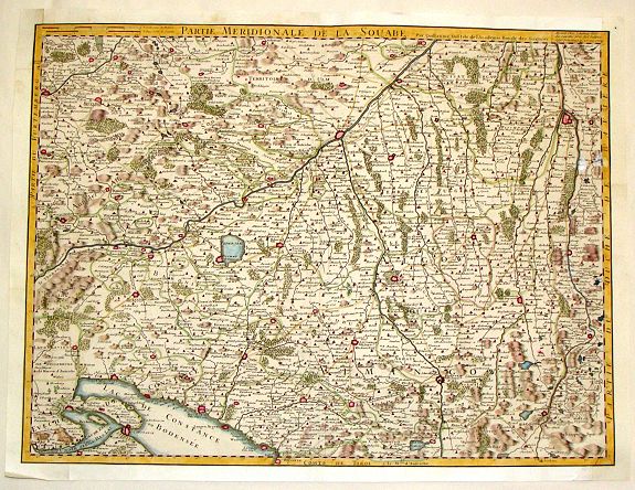 DELISLE, G., Partie Meridionale de la Souabe., antique map, old maps