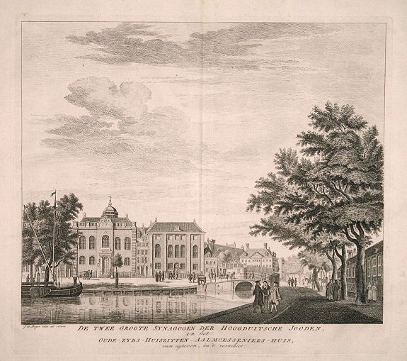 DE BEYER, J., De Twee groote Synagogen der Hoogduitsche Jooden in Amsterdam., antique map, old maps