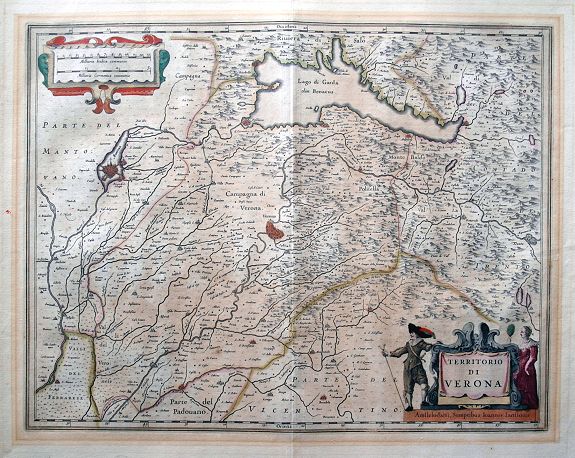 JANSSONIUS, J., Territorio di Verona., antique map, old maps