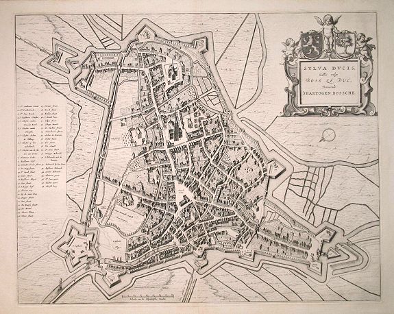 BLAEU J. , SYLVA DUCIS, Gallis vulgo Bois le Duc, vernacule 'sHARTOGENBOSSCHE., antique map, old maps
