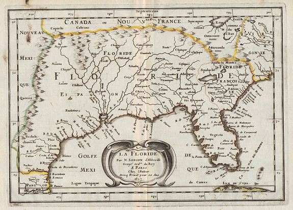 SANSON, N., La Floride., antique map, old maps